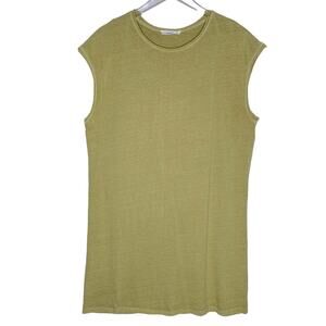Talulah L Womens Tee Shirt Dress Sleeveless Round Neck Light Olive Relaxed